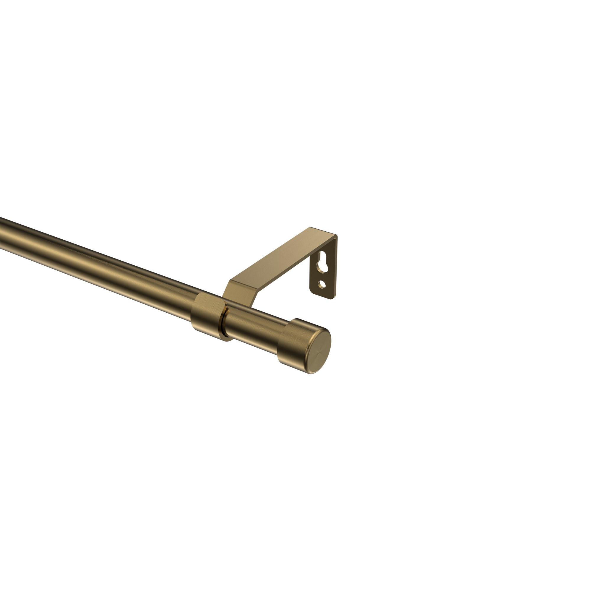 GARDINENSTANGE Olymp Lucan 360 cm (geteilt in 2 x 180 cm), 1-läufig (ohne Ringe), 16 mm Ø Messing Antik - Messingfarben/Bronzefarben, Metall (360cm) - INTERDECO