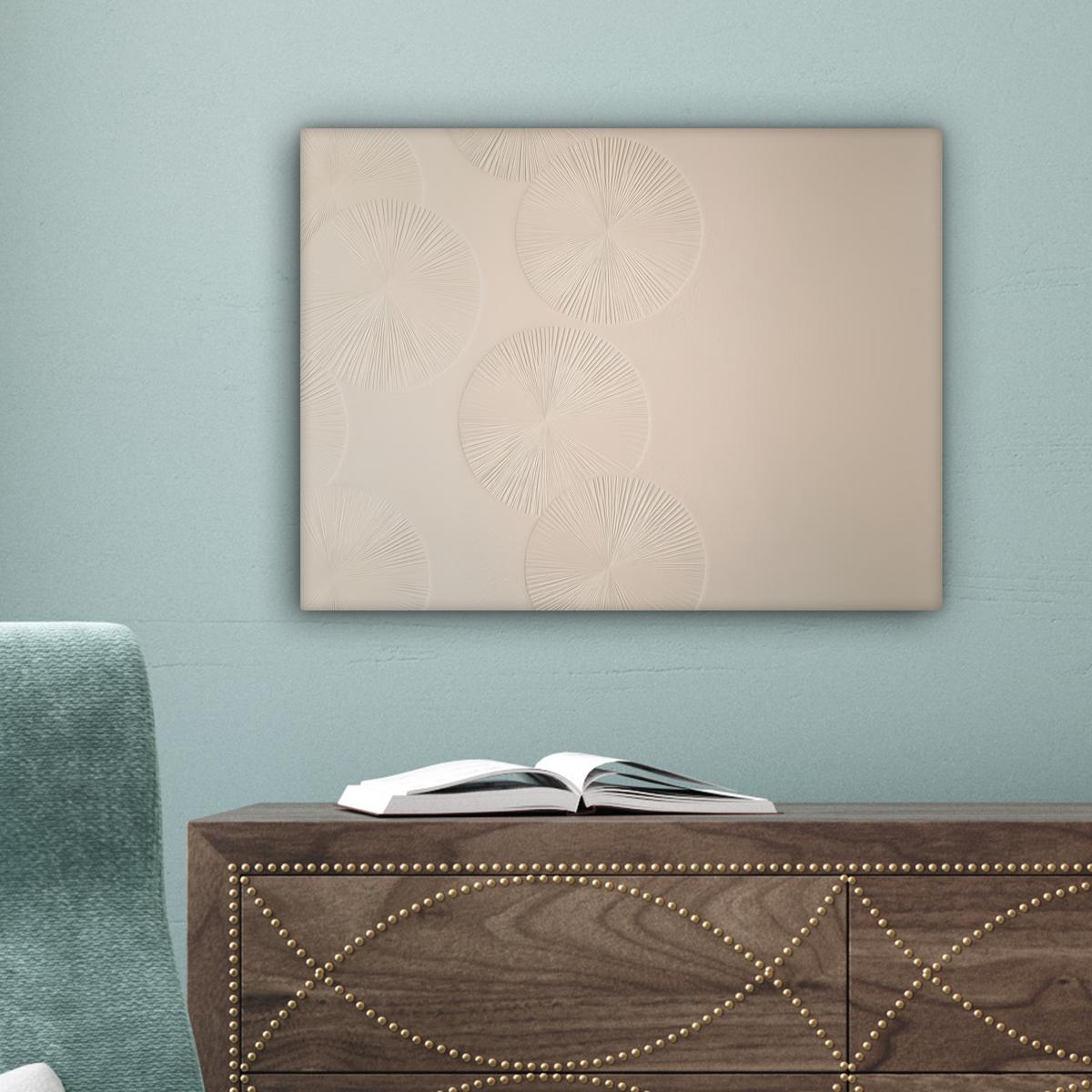 LEINWANDBILD Japandi - Beige - Modern Wandbild 40x30 cm - Ecru, Textil (40/30cm) - MuchoWow