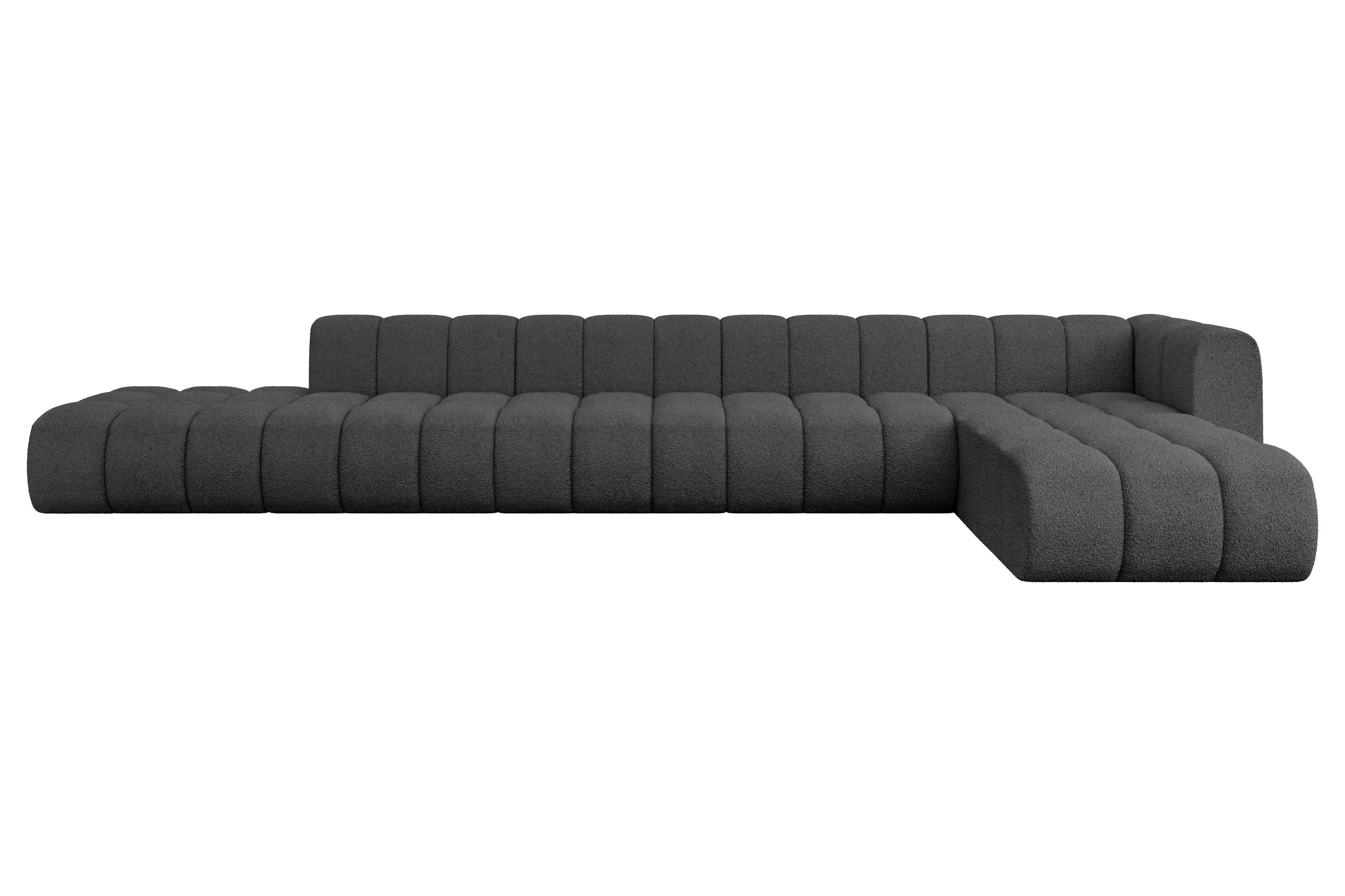 ECKSOFA modulares Sofa Zuvon-L3 - 478x177x70 cm Grau - Grau, Holzwerkstoff/Textil (478/177cm) - ALTDECOR