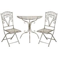 BISTRO-SET klappbar Metall Grau Nurra - Grau, Metall - Beliani