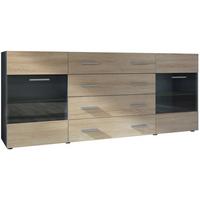 SIDEBOARD Carlos Eiche sägerau - Eiche San Remo, Holzwerkstoff (166/72/35cm) - Vladon