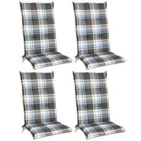HOCHLEHNERAUFLAGE Sunny BK 120/50/6cm Blau-Kariert 4tlg - Blau, Textil (50/6/100cm) - Beautissu 