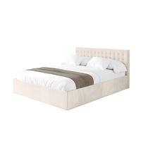 POLSTERBETT mit Bettkasten und Lattenrost, Bett mit Matratze H3/H4 - PARI 160x200 Beige - Greige, Holzwerkstoff/Textil (160/200cm) - ALTDECOR