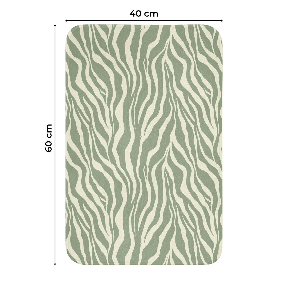 WC-VORLEGER Zebra - Motiv - Grün WC Teppich 40x60 cm - Salbeigrün, Textil (40/1cm) - OnlyWow