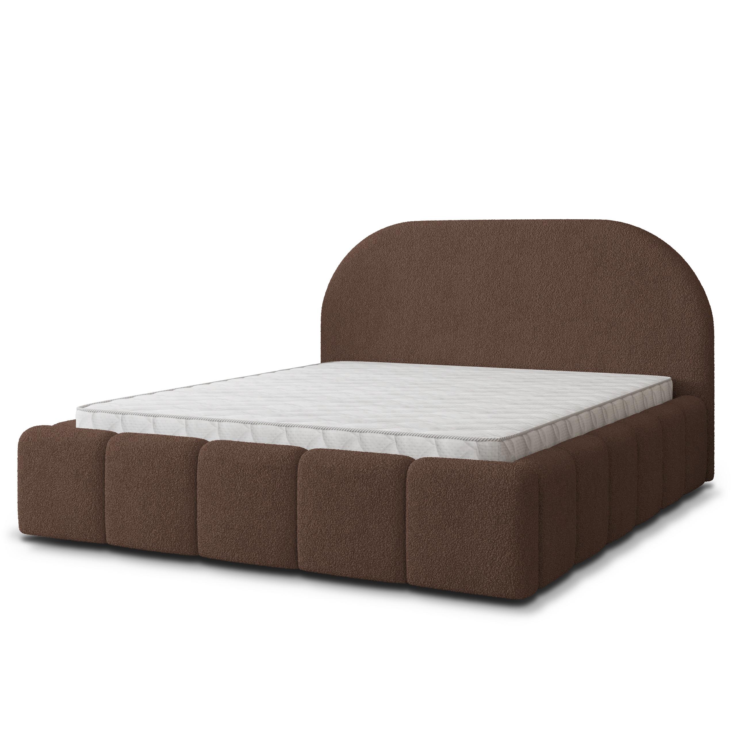 POLSTERBETT FLUSSO 200x200 cm mit Bettkästen - Braun - Braun, Holz (200/200cm) - MASSENO