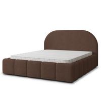 POLSTERBETT FLUSSO 200x200 cm mit Bettkästen - Braun - Braun, Holz (200/200cm) - MASSENO