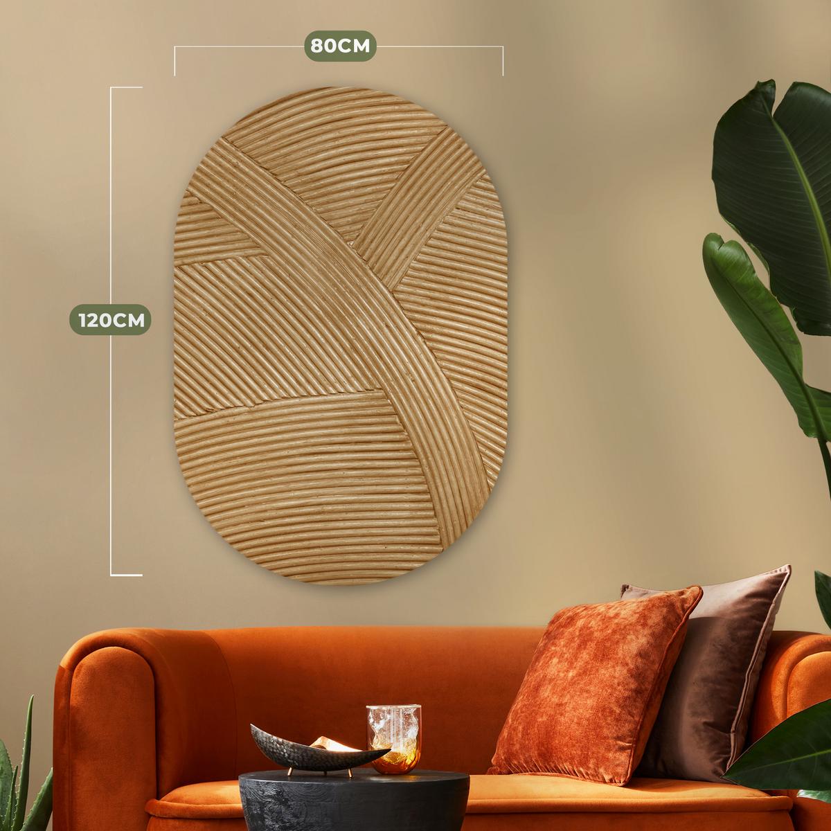 WANDBILD Struktur - Natur - Kunst - Rattan Deko Groß 80x120 cm - Naturfarben, Kunststoff (80/120cm) - MuchoWow