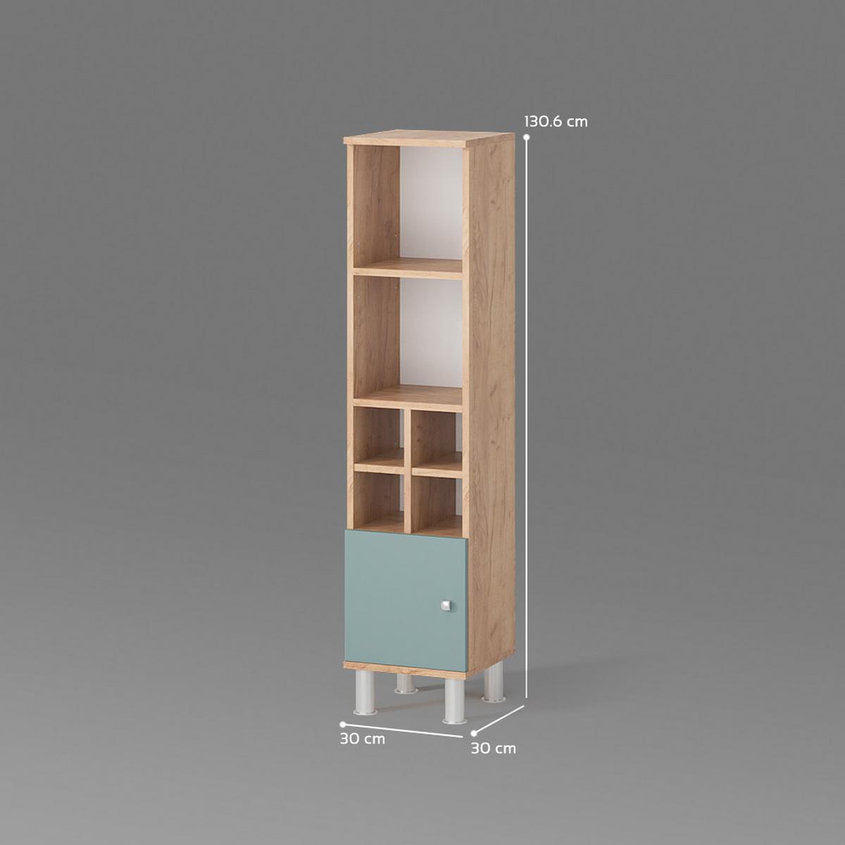 MIDISCHRANK Fucino Grün 30 x 130.6 cm kleine Tür - Grün, Holzwerkstoff (30/130.6/30cm) - Livinity®
