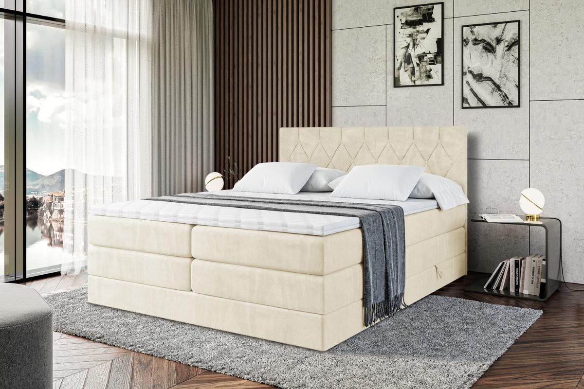 BOXSPRINGBETT VELANTO-BZ KING - 140 x 200 - H3/H4 - Beige - Beige, Holzwerkstoff (140/200cm) - ALTDECOR