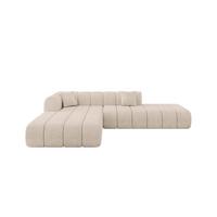 ECKSOFA Ottomane Links BILA-L 289x176x71 Beige Samt - Beige/Schwarz, Holzwerkstoff/Kunststoff (176/289cm) - ALTDECOR