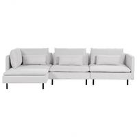 3-SITZER-ECKSOFA hellgrau linksseitig Egeris - Schwarz/Grau, Textil (291/151cm) - Beliani