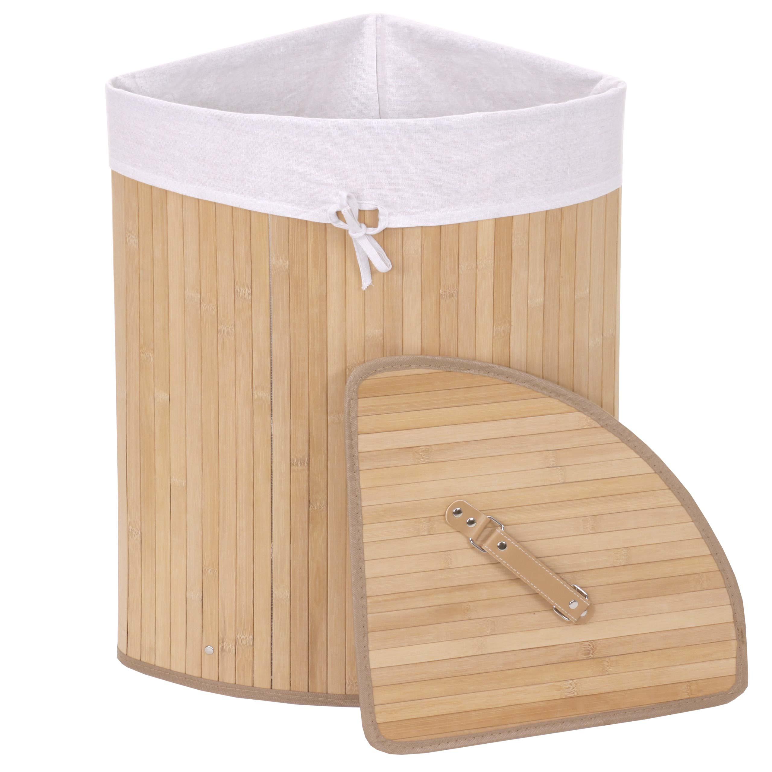 ECKWÄSCHEKORB Beige, Cremeweiß - Beige/Creme, Holz (48/61/35cm) - MCW