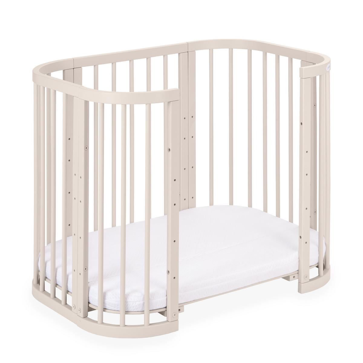 BABYBETT Kaschmir, 5in1 mit Matratze - Kaschmir, Holz/Textil (66/93cm) - waldin