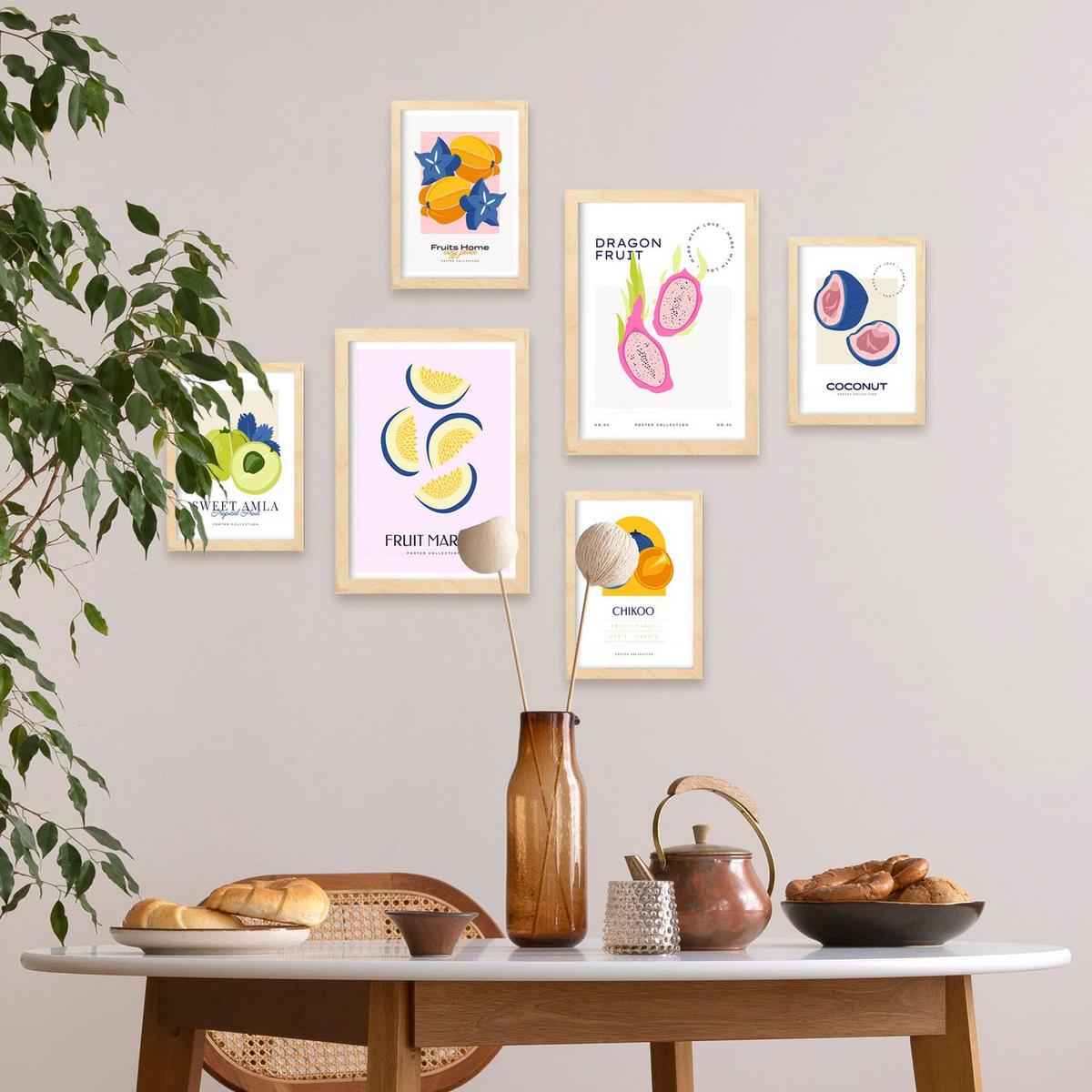 POSTER Set Mit 6 Lebensmittel Und Ernährungs Seltene Früchte A3 & A4 Rahmenlos - Klar, Papier (29/3cm) - Nacnic