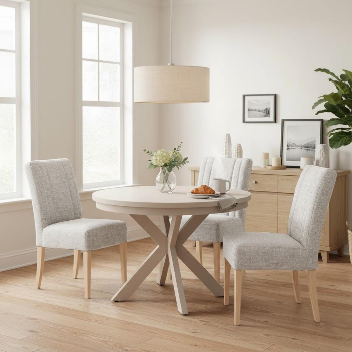 STUHL FREYA mit Buchenholzbeinen, Polsterstuhl, Beige - Beige/Buchefarben, Holz (47/94/42cm) - Beautysofa