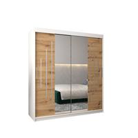 SCHWEBETÜRENSCHRANK 200/180/62 2-türig - Silberfarben/Eiche Artisan, Holz/Kunststoff (180/200/62cm) - Abiks Möbel