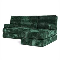 ECKSOFA NOTIA modulares Boneless Sofa mit Schlaffunktion Grün Kordstoff - Grün, Textil (200/120cm) - MASSENO