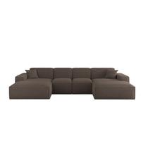 WOHNLANDSCHAFT Celes Premium Xs Sven - Braun, Holzwerkstoff/Textil (342/73/165cm) - Fun Möbel