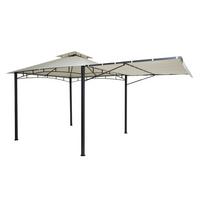 PERGOLA STAHL + SEITENWAND Cremeweiß - Weiß, Textil (490/275/250cm) - MCW