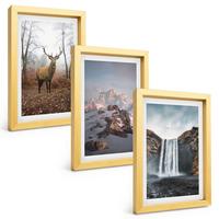 BILDER SET 3er Set - 20x30 cm Goldrahmen - Wilde Berglandschaften - Goldfarben, Kunststoff (20/30cm) - TULUP