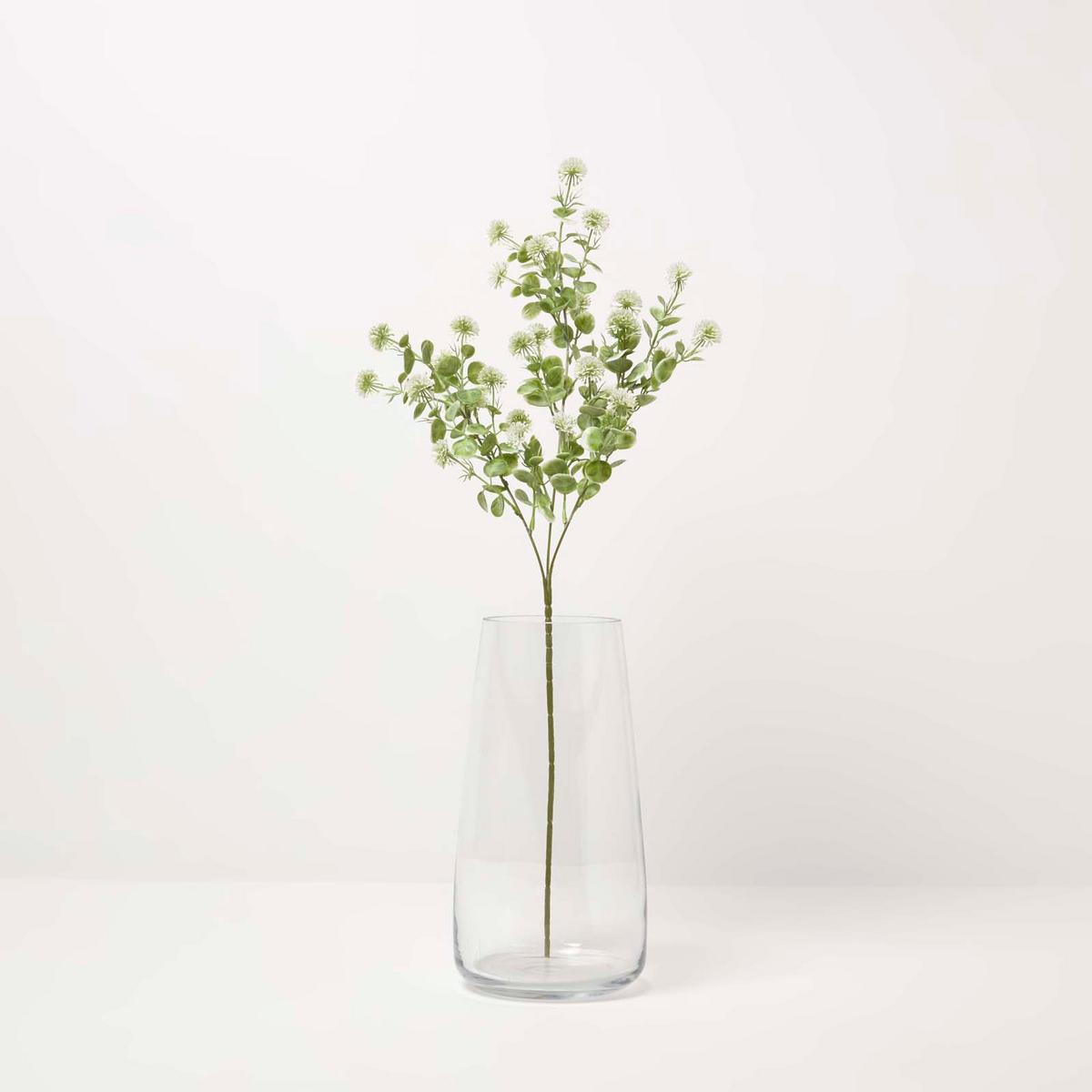 DEKOZWEIG Kugelblüten weiß, langstielig 66 cm - Weiß, Kunststoff (66cm) - Homescapes