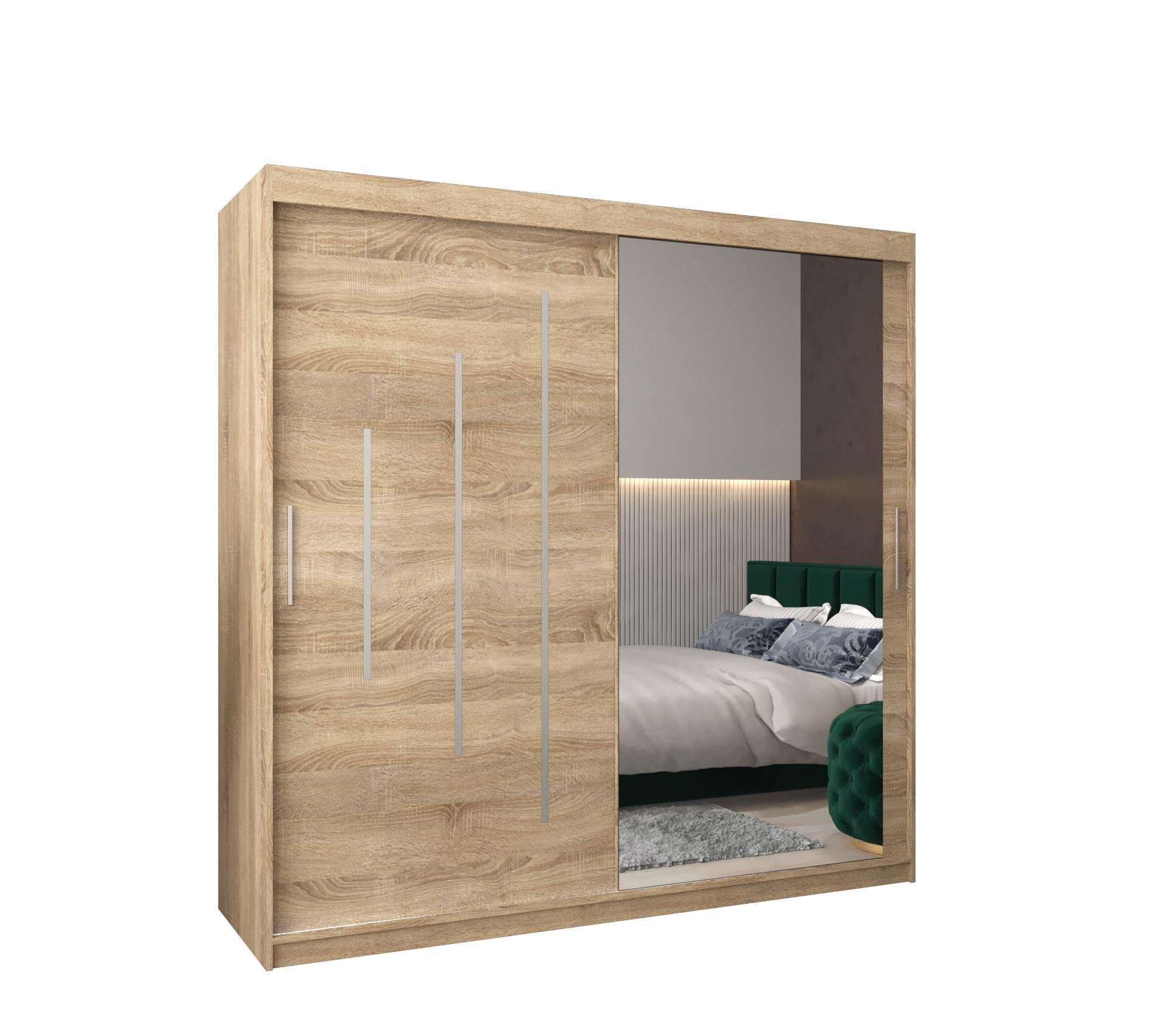 SCHWEBETÜRENSCHRANK 200/200/62 2-türig - Silberfarben/Sonoma Eiche, Holz/Kunststoff (200/200/62cm) - Abiks Möbel