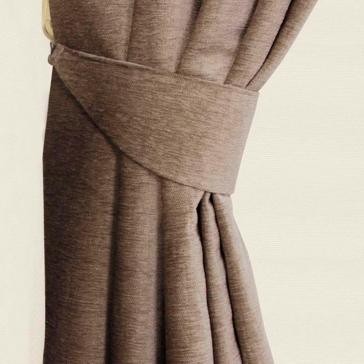 RAFFHALTER Chenille 2er-Set - Taupe, Textil (13/66cm) - Homescapes
