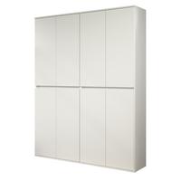 GARDEROBENSCHRANK weiß 148 x 191 cm, Schuhschrank 8-türig - Schwarz/Weiß, Holzwerkstoff/Kunststoff (148/191/34cm) - Top.Furn