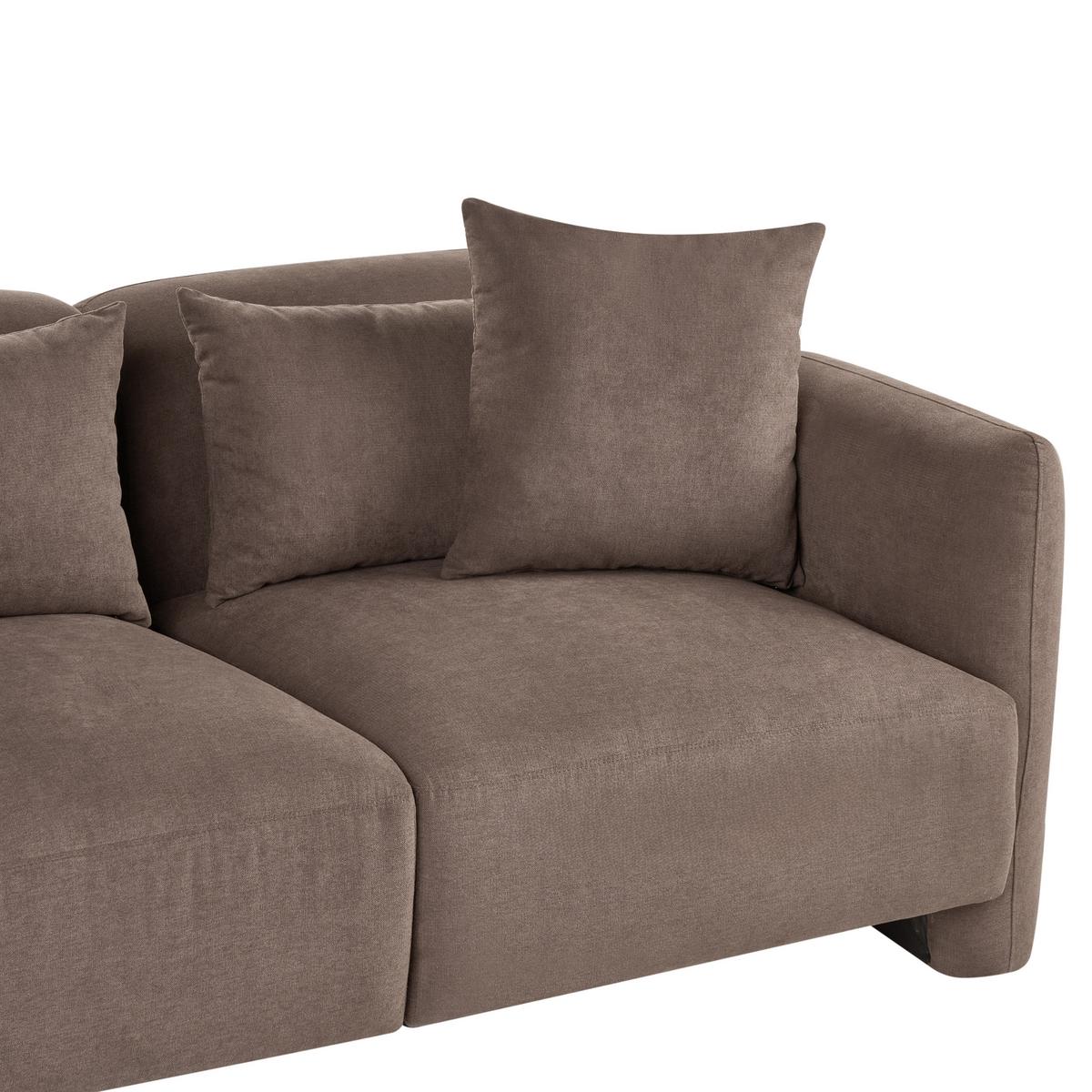 3-SITZER-SOFA Stoff Braun Ekenes - Braun, Textil (182/72/90cm) - Beliani