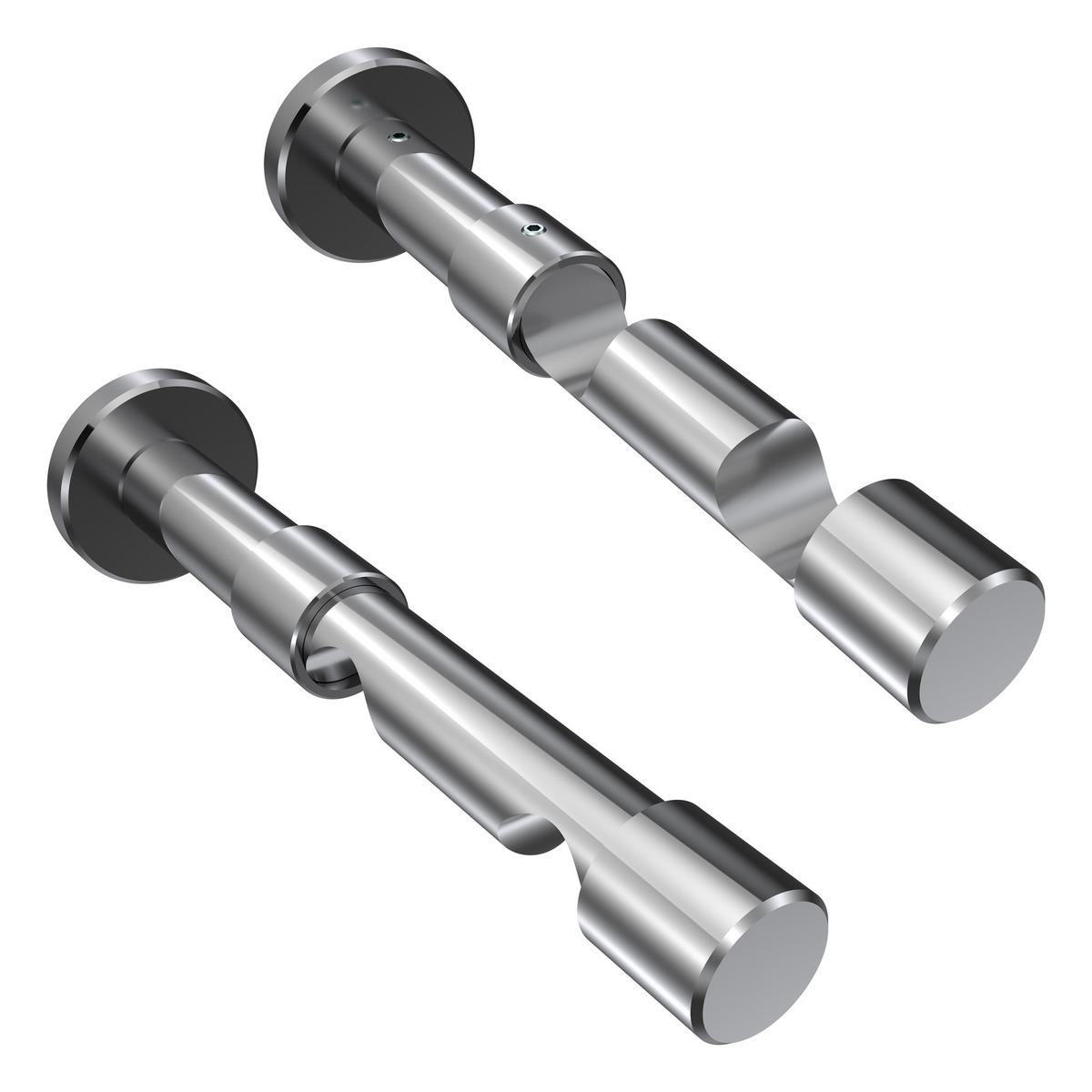 GARDINENSTANGE INNENLAUF Prestige Mavell 260 cm (geteilt in 2 x 130 cm), 2-läufig, 20 mm Ø Chrom - Chromfarben/Weiß, Metall (260cm) - INTERDECO
