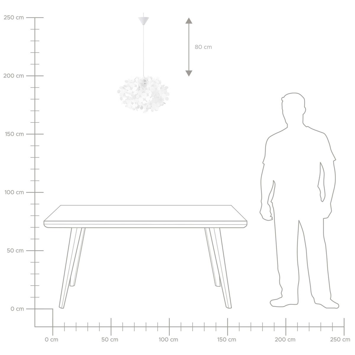 HÄNGELEUCHTE Weiß Lamone - Creme, Kunststoff (40/40/120cm) - Beliani