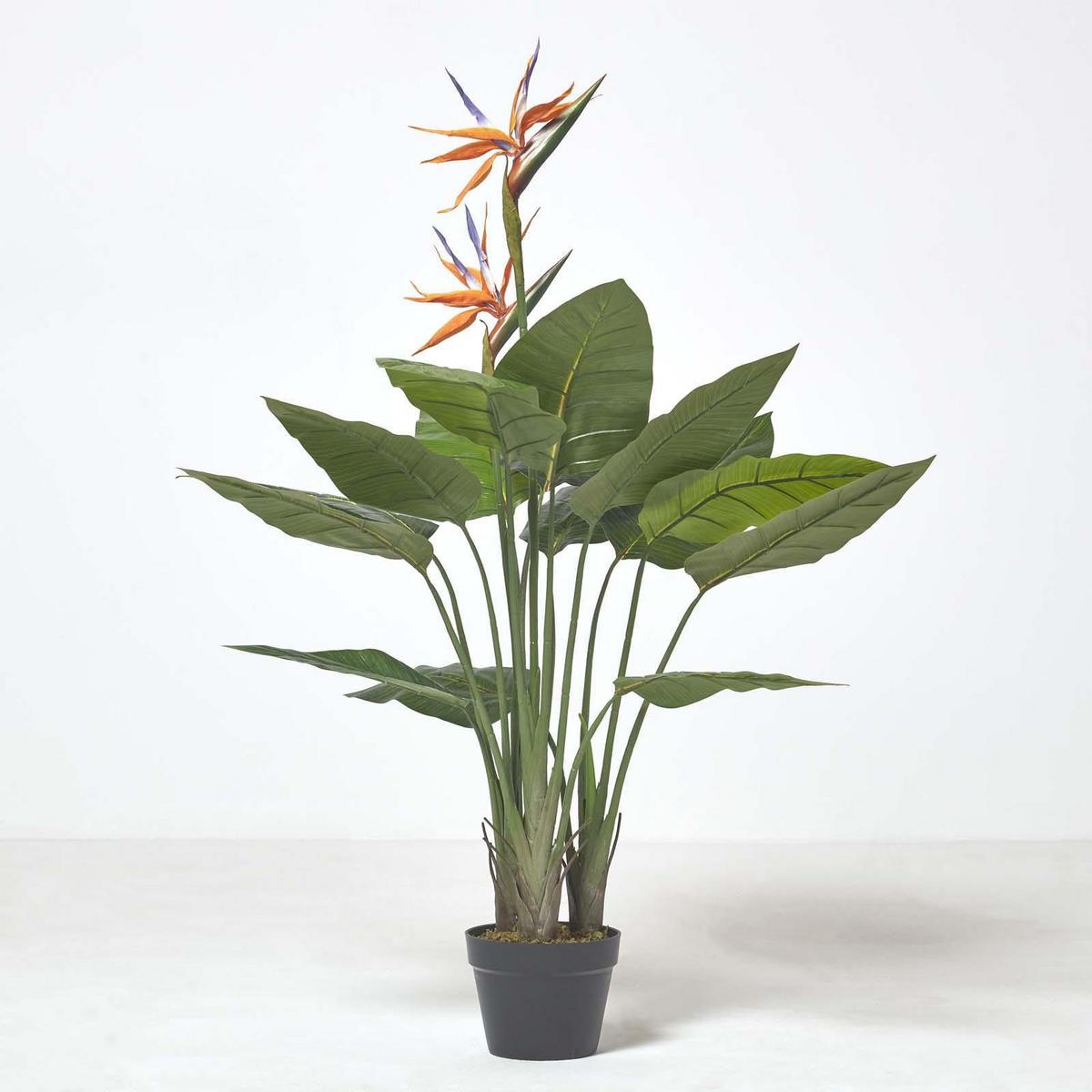 KUNSTPFLANZE Paradiesvogelblume, 120 cm - Orange, Kunststoff (120cm) - Homescapes