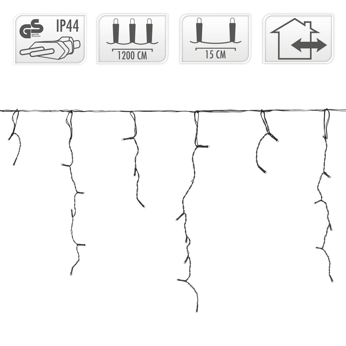 LICHTERKETTE Vorhang 1200 cm mit 360 LED Warmweiß - Schwarz, Kunststoff (1500cm) - ECD-Germany