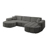 WOHNLANDSCHAFT LIVO-U1 - 315x173x79,5 cm Dunkelgrau - Dunkelgrau, Holzwerkstoff/Textil (315/79/173cm) - ALTDECOR