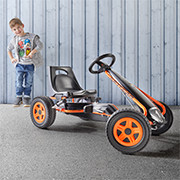 Spielzeug Kettcar in schwarz und orange