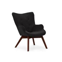 LOUNGESESSEL Lenari Schwarz Cordstoff mit Füßen in Braun - Schwarz/Braun, Holz/Textil (71/96/86cm) - S-Style Möbel