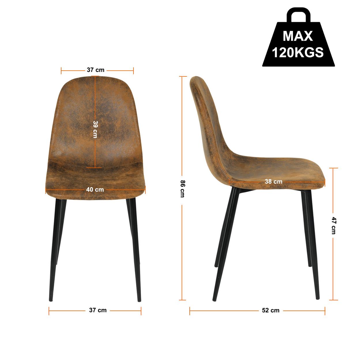 ESSTISCH SET mit 4 Stühlen Vintage Braun & Holzoptik - Braun, Holzwerkstoff/Textil (157/75/70cm) - Urban Meuble