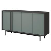 KOMMODE Alsy 4D AL06 - Anthrazit/Grün, Holzwerkstoff/Kunststoff (163/87/43cm) - MIRJAN24