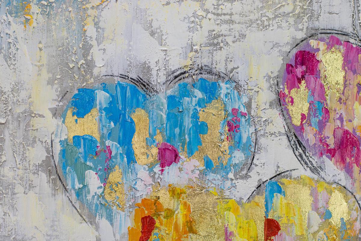 ACRYLBILD HANDGEMALT 60/60 cm - Multicolor/Grau, Holz/Textil (60/60cm) - KUNSTLOFT