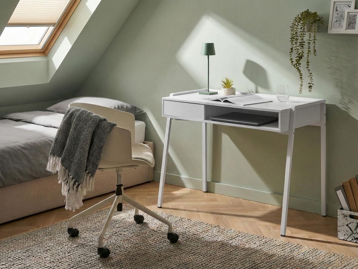 SCHREIBTISCH Weiß 107/48 cm Kofoten - Weiß, Holzwerkstoff (48/107/76cm) - Beliani