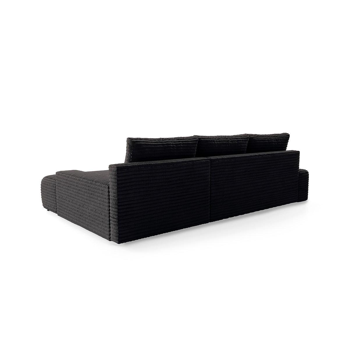 ECKSOFA Ivana 3 Sitzplätze Schwarz - Schwarz, Holz (265/172cm) - Petits-meubles