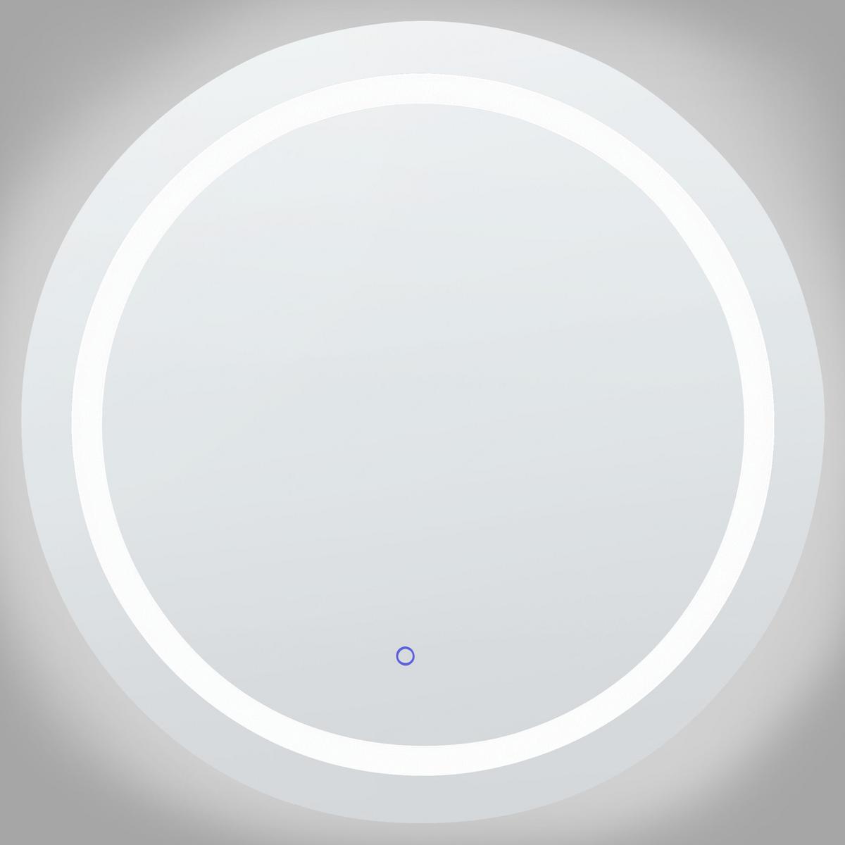 BADSPIEGEL mit LED-Beleuchtung rund 79 cm Courseulles - Silberfarben, Glas (79/79/4cm) - Beliani