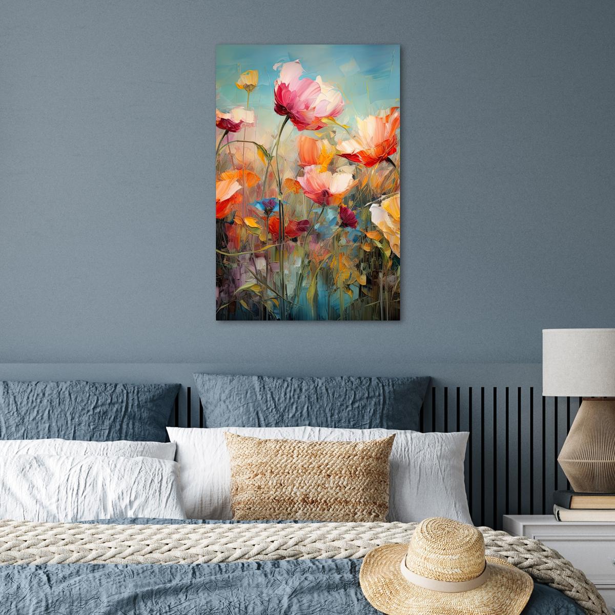 POSTER Blumen - Aquarell - Kunst - Botanisch - Natur Wanddeko 40x60 cm - Orange, Papier (40/60/0.1cm) - MuchoWow