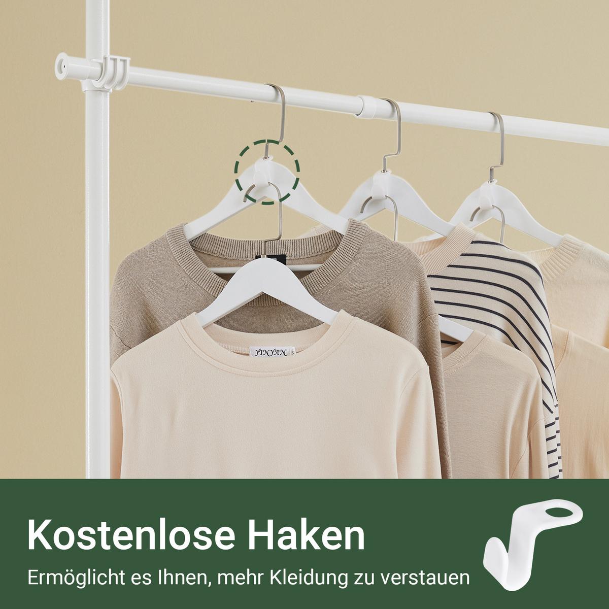TELESKOP-KLEIDERSTÄNDER Weiß - Weiß, Kunststoff (226/295/3cm) - SoBuy
