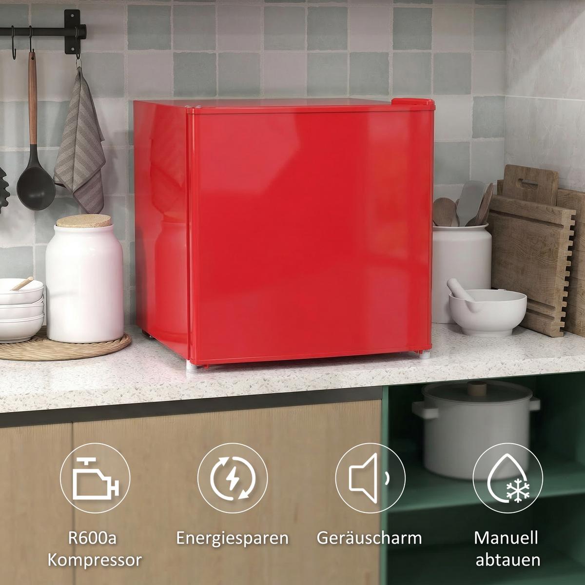 MINI-GEFRIERSCHRANK aus Stahl Kunststoff Rot - Pink, Kunststoff (44.2/48.8/47cm) - HOMCOM