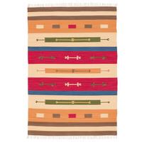 BAUMWOLLE NATUR KELIM TEPPICH LINA MODERN - Multicolor, Textil (90/160cm) - Pergamon