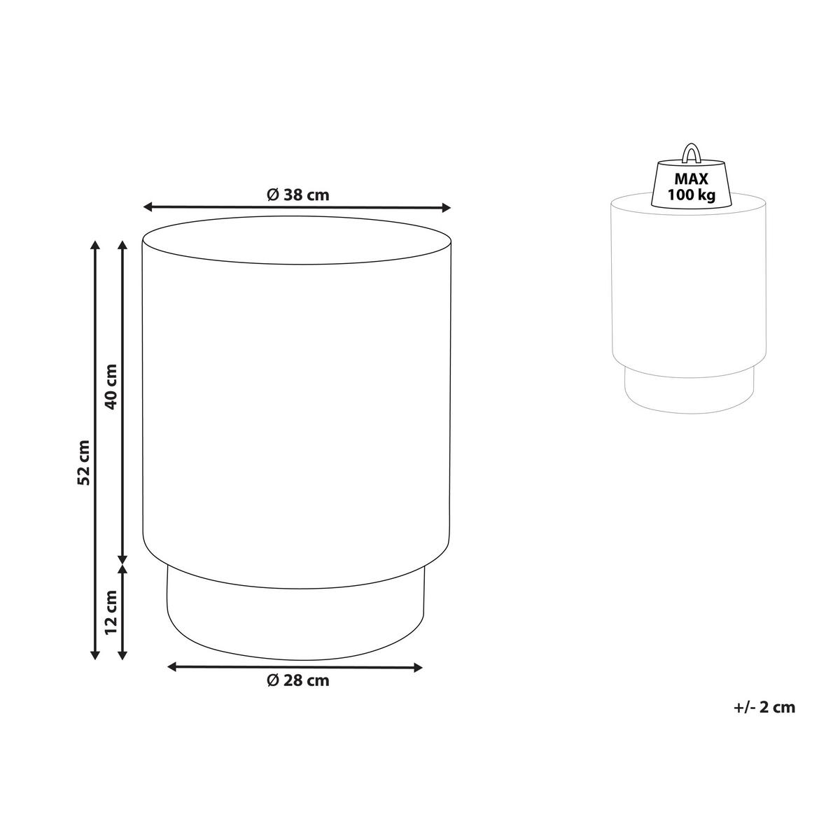 BEISTELLTISCH Beton weiß rund 35 cm Biccari - Weiß, Stein (35/35/45cm) - Beliani