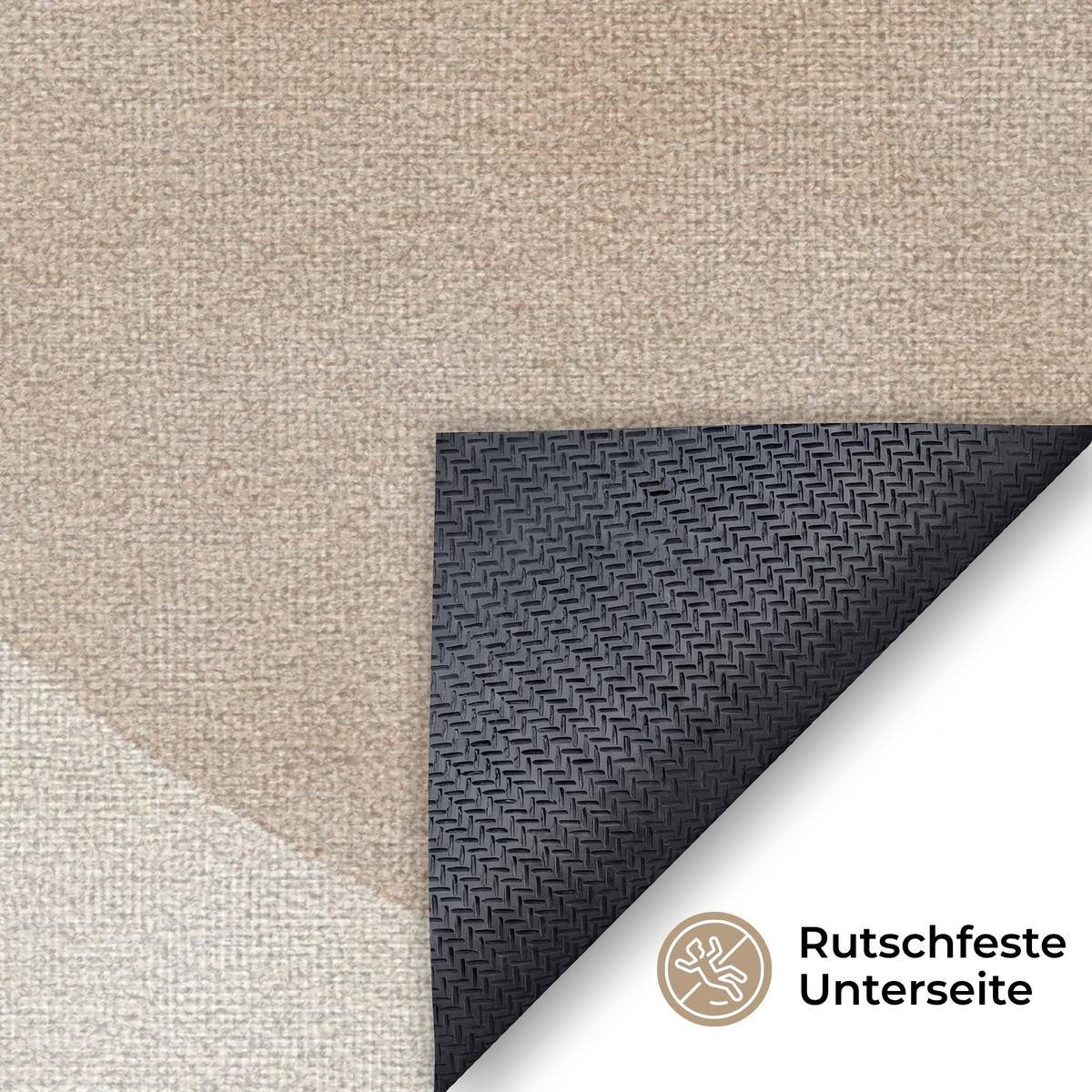 FUSSMATTE Braun - Japandi - Abstrakt Schmutzfangmatte 120x80 cm - Beige, Kunststoff (120/0.4cm) - MuchoWow