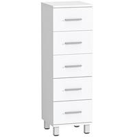 KOMMODE Spanplatte Weiß - Silberfarben/Weiß, Holzwerkstoff/Metall (30/95/30cm) - HOMCOM