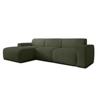 ECKSOFA L Form Didim mini Grün 310/165/78 cm – stilvolle kleine Eckcouch L - Schwarz/Grün, Kunststoff/Textil (165/310cm) - AX Living